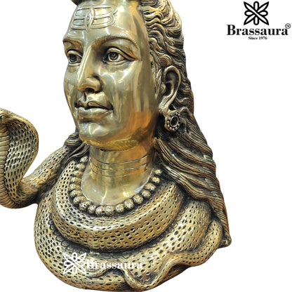 Brass Royal Golden Shiva Mukhlingam Weight 30Kg & Height 27 Inch
