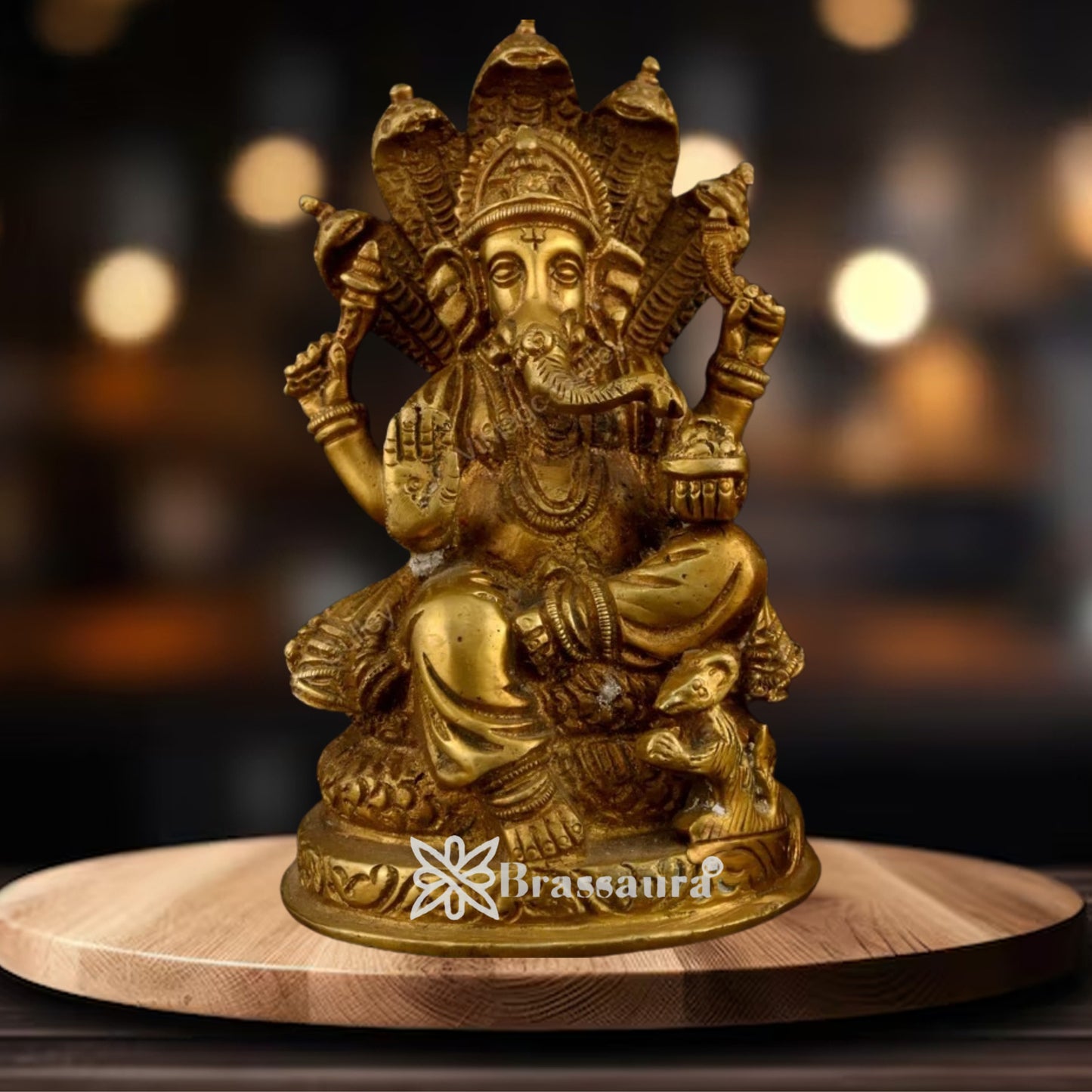 Brass Ganesha Statue Weight .875 Kg And Height 4.7 Inch