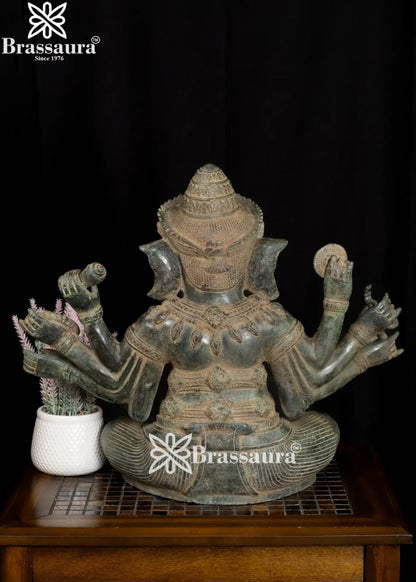 Bronze Ganesha Statue Weight 3.1 Kg And Height 13.5 Inch