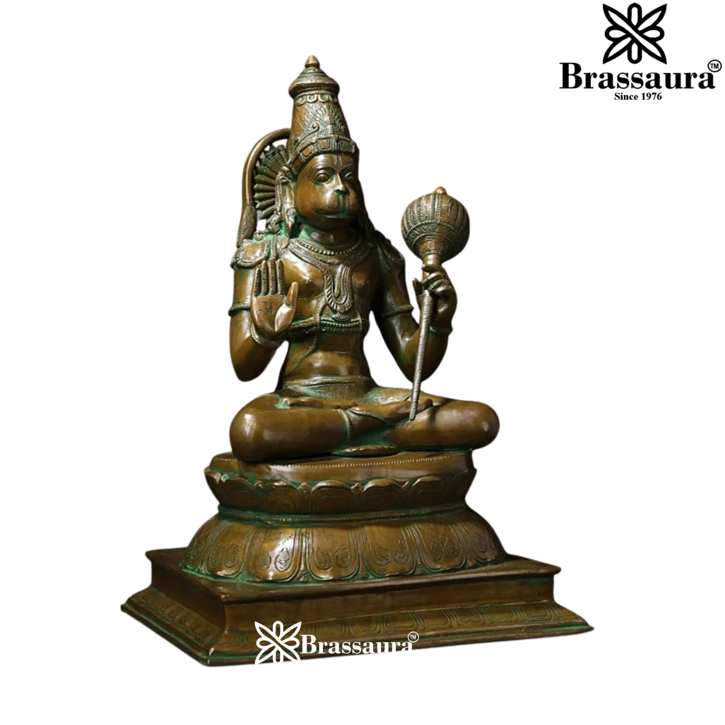 Brass Vintage Hanuman Statue Weight 16.5 Kg And Height 16 Inch