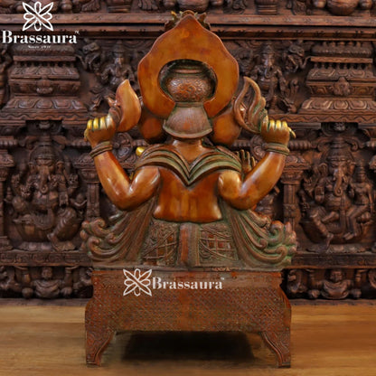 Brass Big Ganesha Weight 61 Kg & Height 34.5 Inch