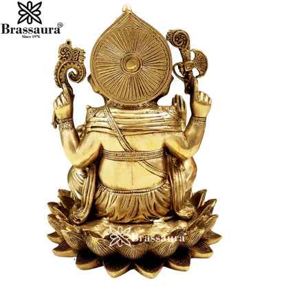 Brass Super fine Lotus Ganesha Weight 7.8 Kg & Height 12 Inch