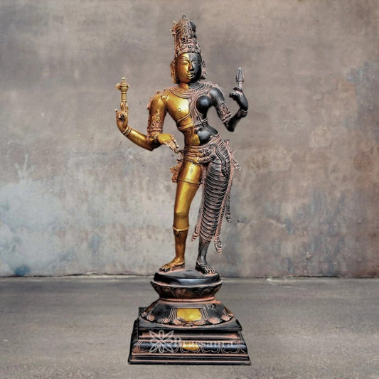 Brass Aardhnareshwar Statue Weight 12 Kg And Height 23 Inch