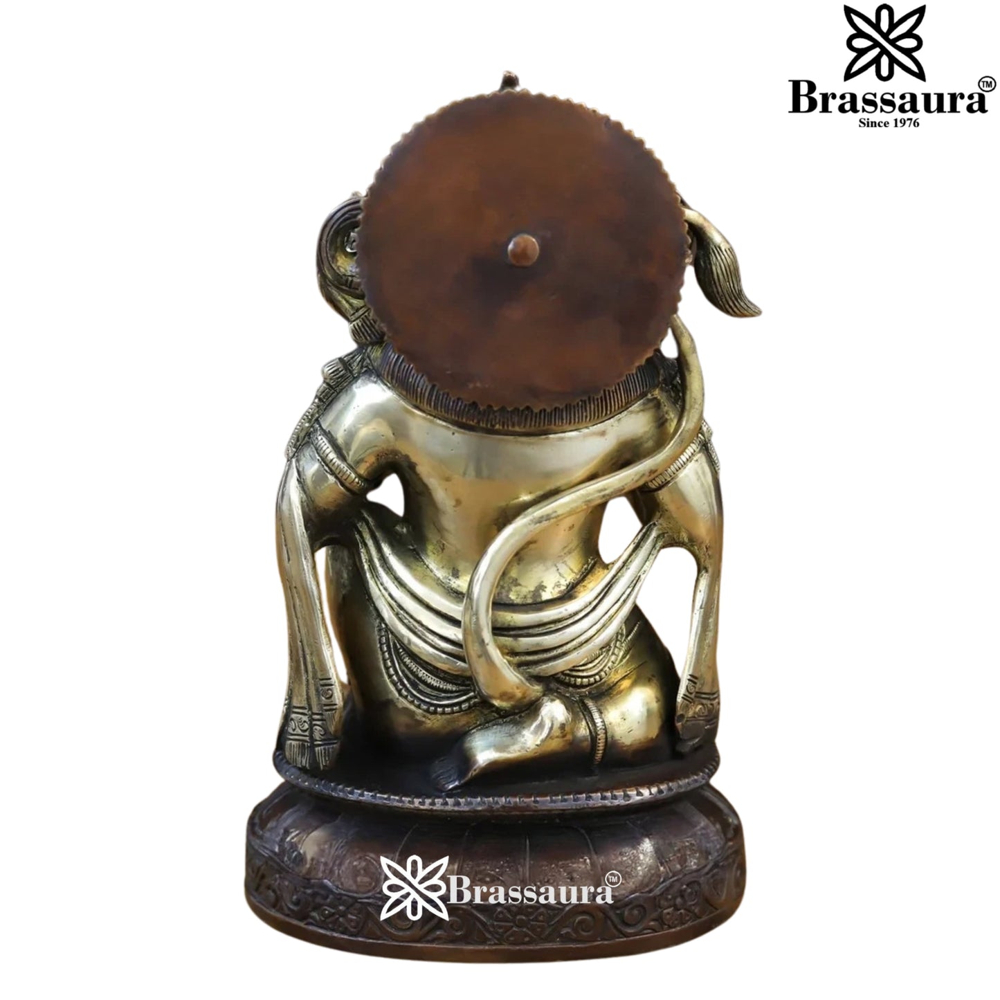 Brassaura™ Brass Hanuman Idol – Height 10.5 Inches & 5 Kgs | Classic Religious Décor