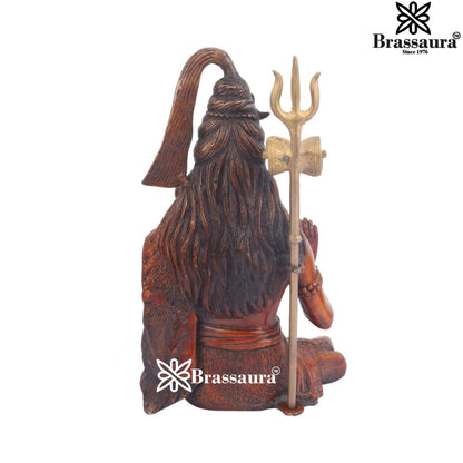 Brassaura™ Handcrafted Brass Shiva Idol – Height 12 Inches & Weight 5 Kgs | Spiritual Décor