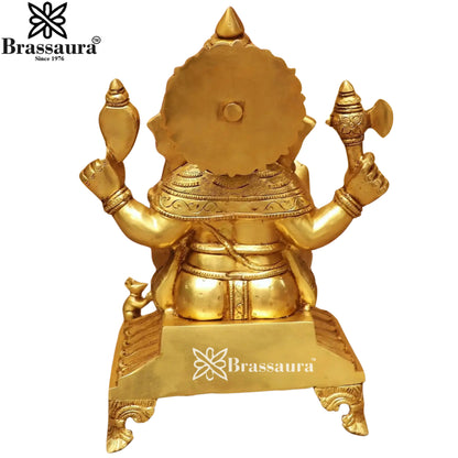 Brass Super fine Ganesha Statue Weight 10.5 Kg & Height 13 Inch