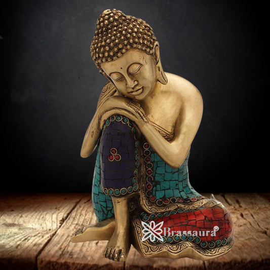 Brass Vintage Buddha Weight 4.3 Kg & Height 11 Inch