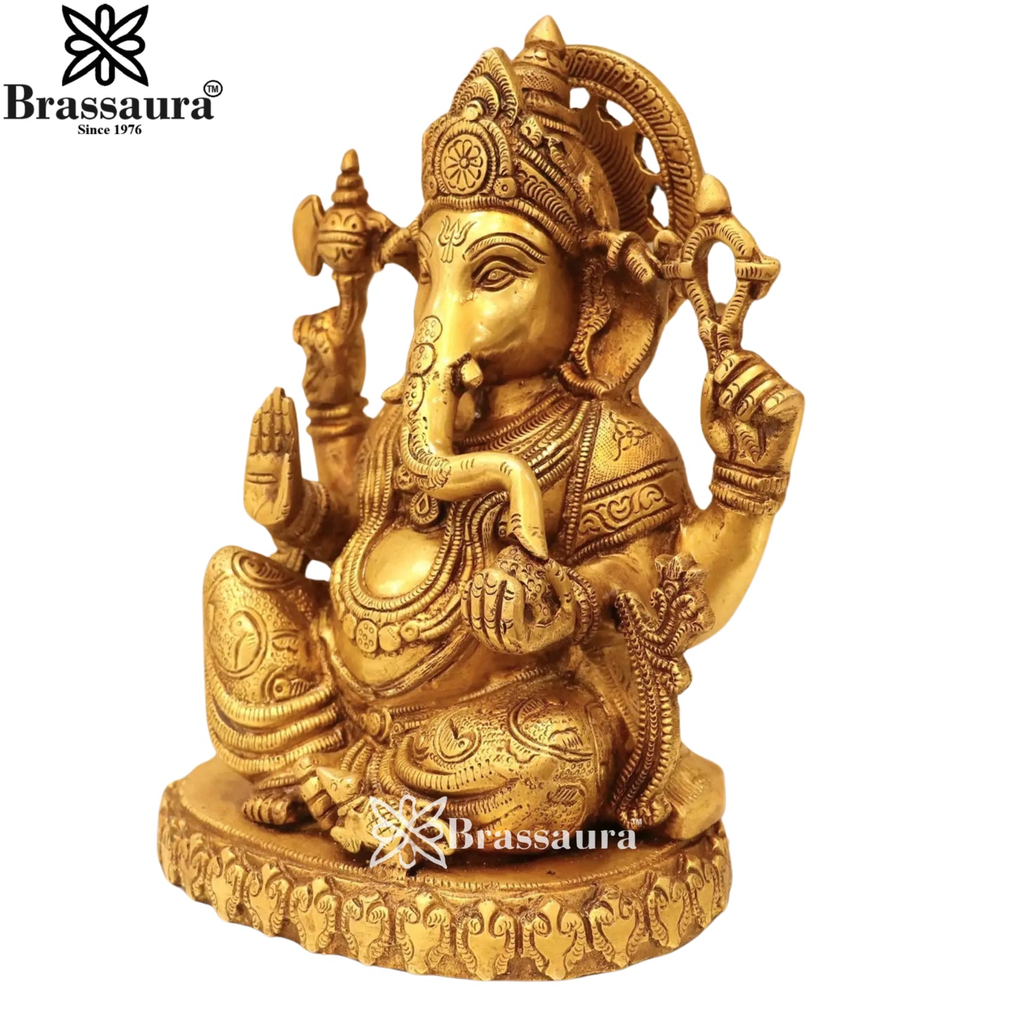Brass Ganesha Weight 5.6 Kg & Height 9.5 Inch