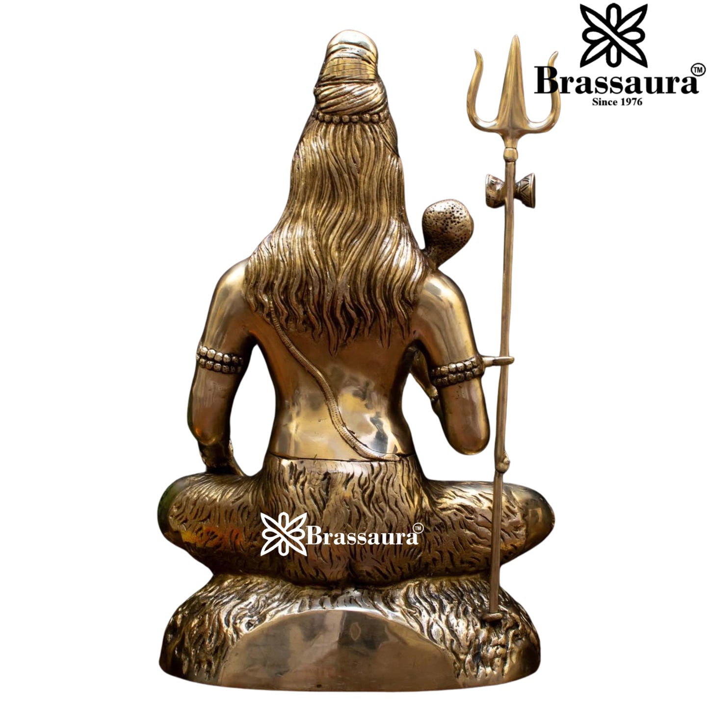Brassaura™ Brass Lord Shiva Murti – Height 24 Inches & Weight 18 Kgs | Puja Idol for Temple & Gifting