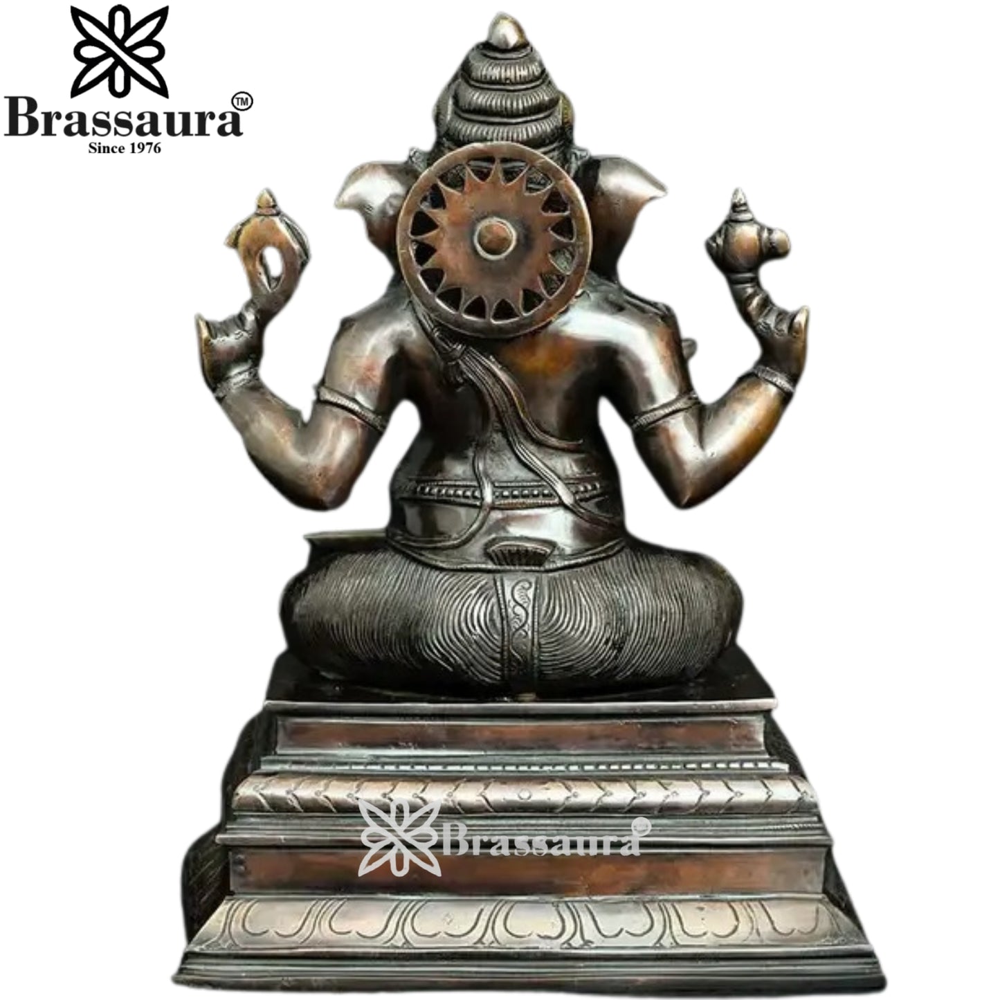 Brass Ganesha Statue Weight 15.6 Kg And Height 14.5 Inch