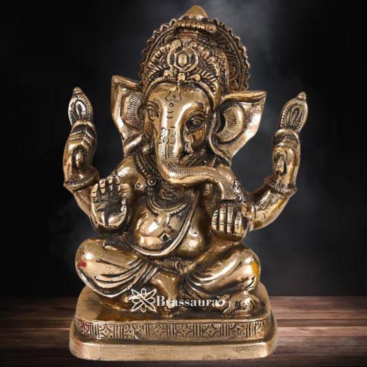 Brass Ganesha Statue Weight 3 Kg & Height 8 Inch