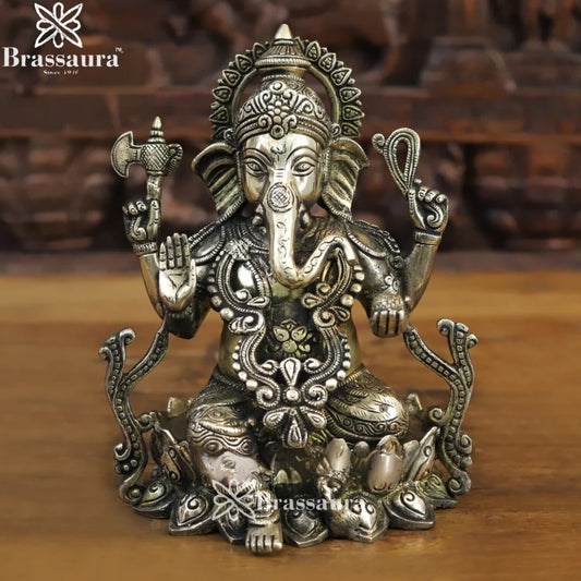 Brass Jewellery Ganesha Weight 4.54 Kg & Height 10 Inch