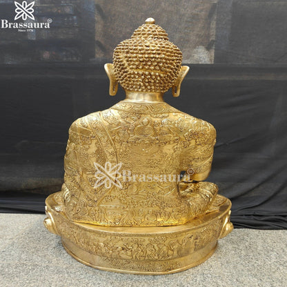 Brass Bhumisprasa Buddha Weight 52 kg & Height 33 Inch