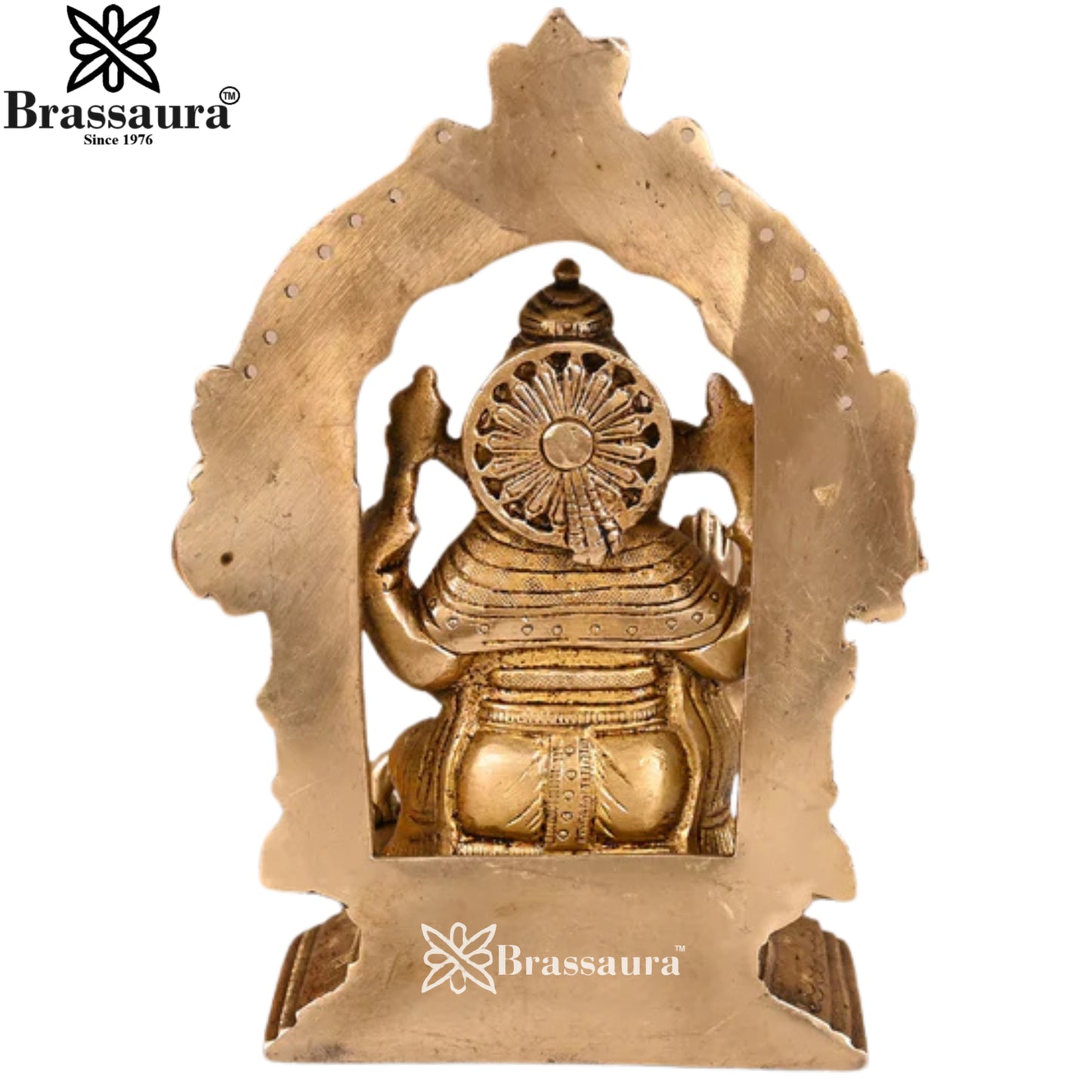 Brass Ring Ganesha Statue Weight 1.53 Kg & Height 7 Inch