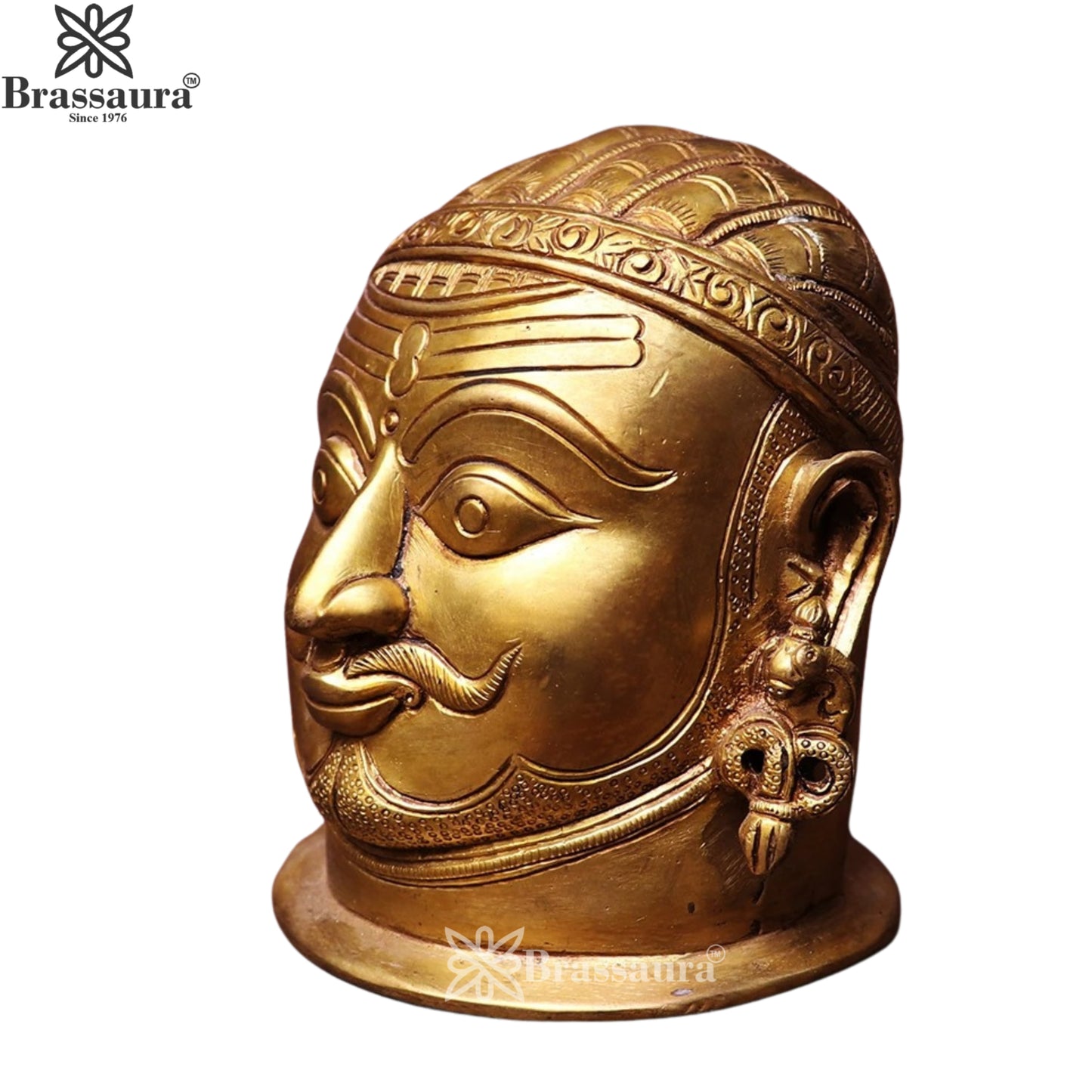 Brass Shiva Mukhlingam Statue Weight 2.1 Kg And Height 5.5 Inch