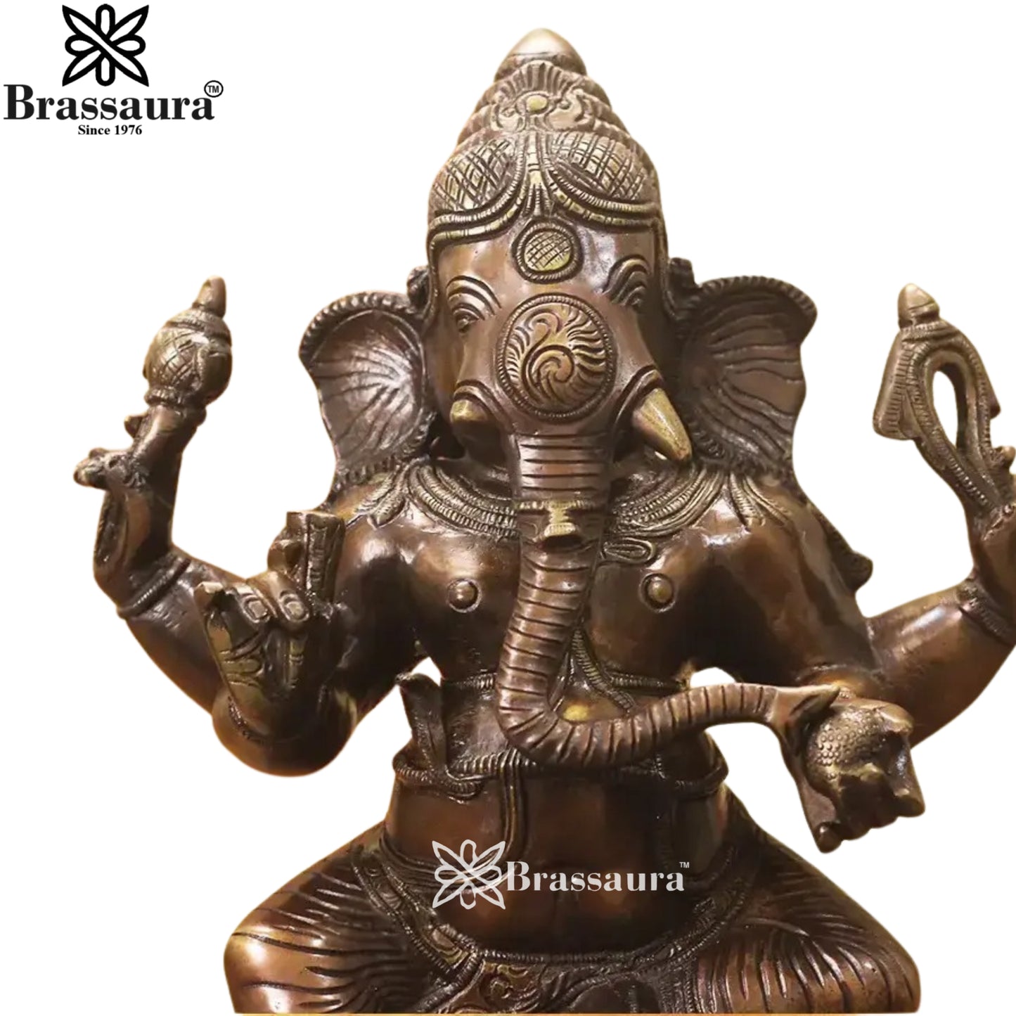 Brass Ganesha Statue Weight 6.5 Kg And Height 12 Inch