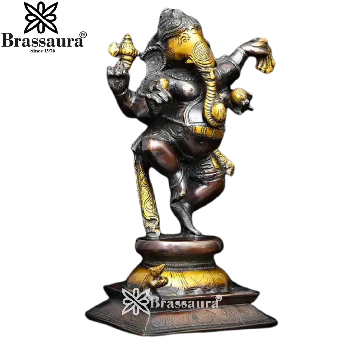 Brass Ganesha Statue Weight 2.7 Kg And Height 9.5 Inch