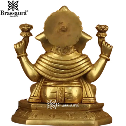 Brass Ganesha Statue Weight 4.36 Kg And Height 8 Inch