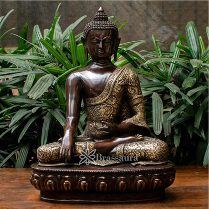 Brass Bhumisprasa Buddha Weight 23 kg & Height 22.5 Inch