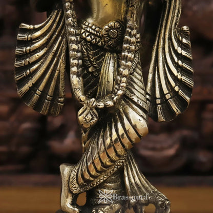 Brass Krishna Murti Weight 2.92 Kg And Height 11.5 Inch