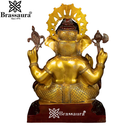 Brass Ganesha Statue Weight 21.5 Kg And Height 20 Inch