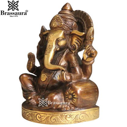 Brass Ganesha Statue Weight 2 Kg & Height 7 Inch