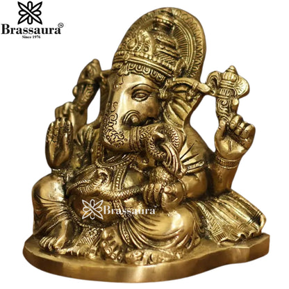 Brass Ganesha Statue Weight 2.3 Kg And Height 6.5 Inch