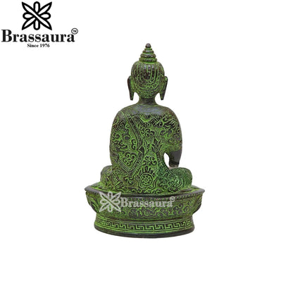 Brass Blessing Buddha Weight 0.95 kg & Height 7 Inch