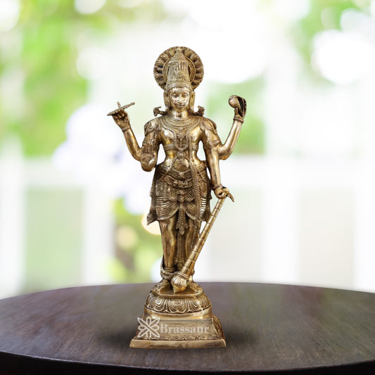 Brass Super fine Vishnu Statue Weight 32.8 Kg And Height 41.5 Inch