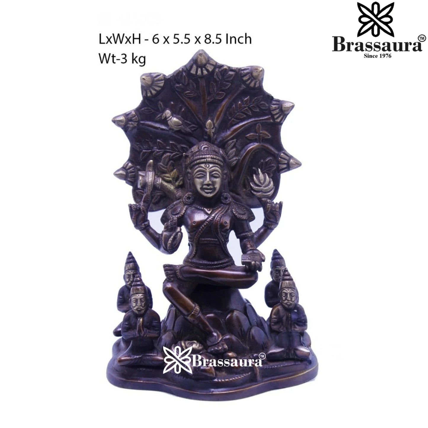 Brass Classic Shiv Family  Weight 3 Kg & Height 8.5 Inch