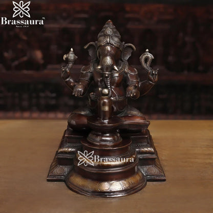 Brass Ganesha & Shivling Weight 15.8 Kg & Height 14.5 Inch