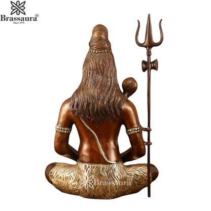 Brassaura™ Brass Lord Shiva Murti – Height 20 Inches & Weight 12 Kgs | Sacred Home Décor