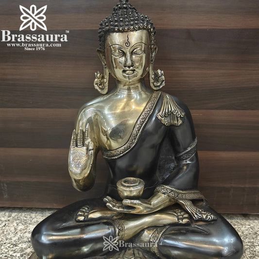Brass Blessing Multicolored Buddha Weight 16 kg & Height 20 Inch