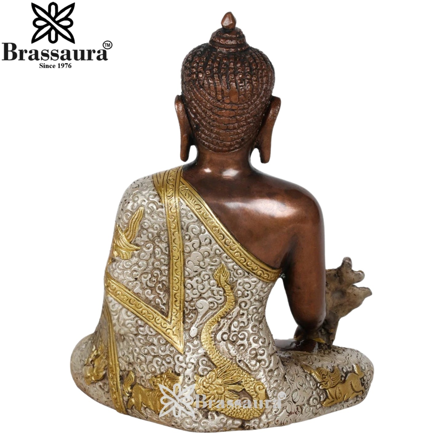 Brass Bhumisprasa Buddha Weight 2.5 kg & Height 8 Inch