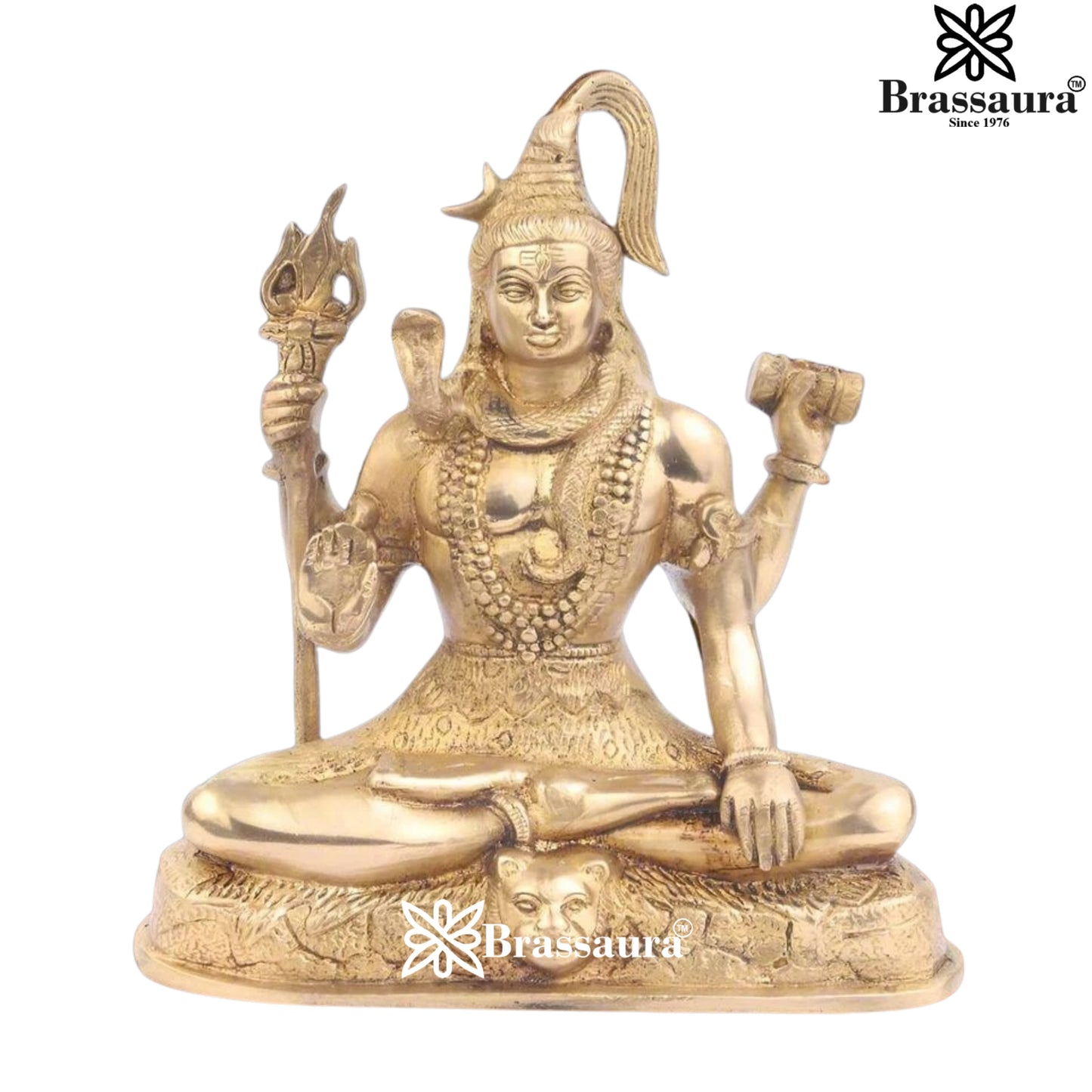 Brassaura™ Devotional Brass Lord Shiva Statue – Height 9 Inches & Weight 2.8 Kgs