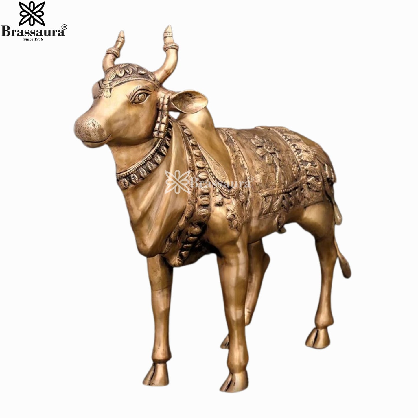 Brass Nandi For Home Décor And Gift Items Weight 33.46 kg Height 27 Inch