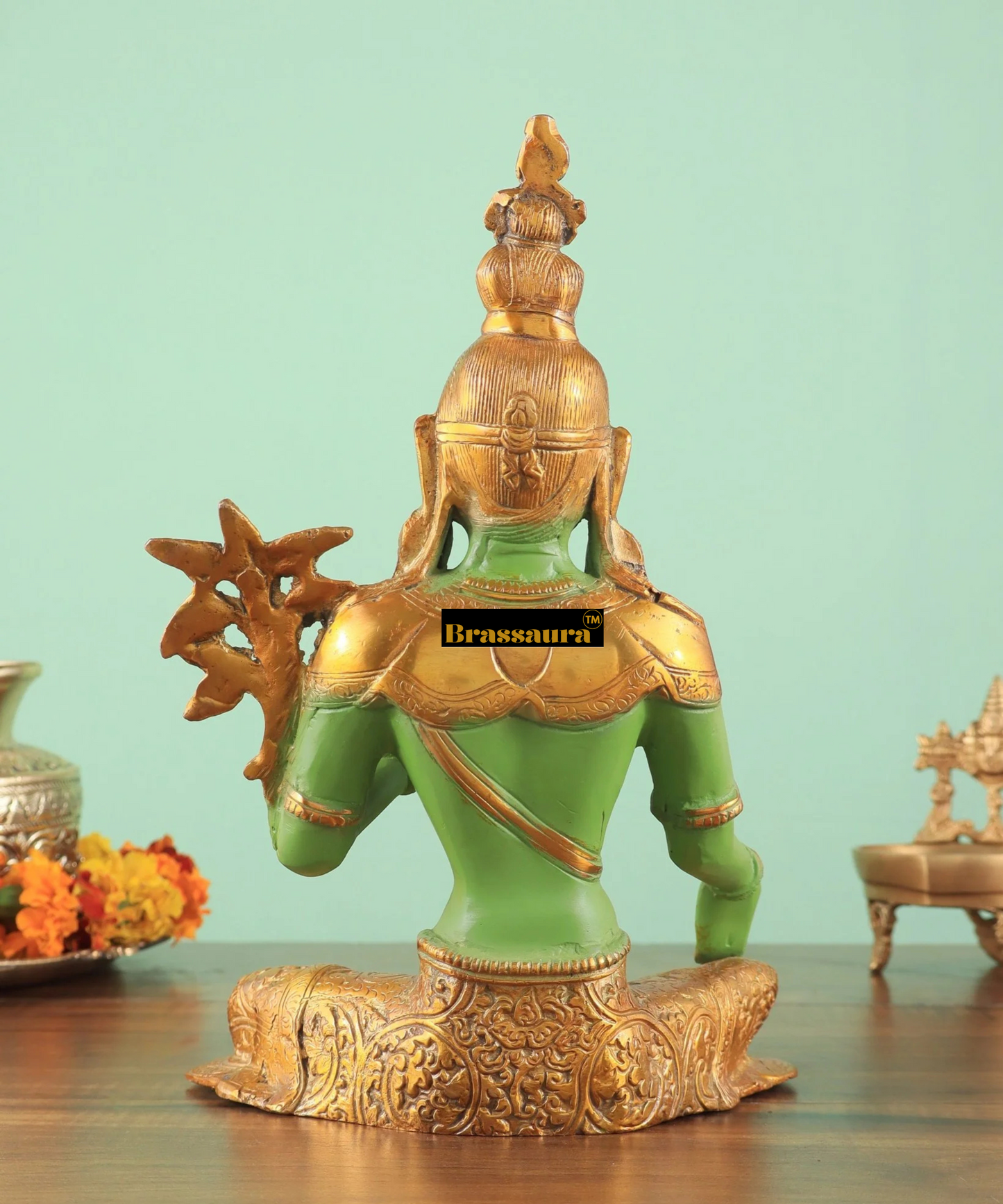 Brassaura™ Pure Brass Tara Statue – Height 10.5 Inches, Weight 2.6 Kgs