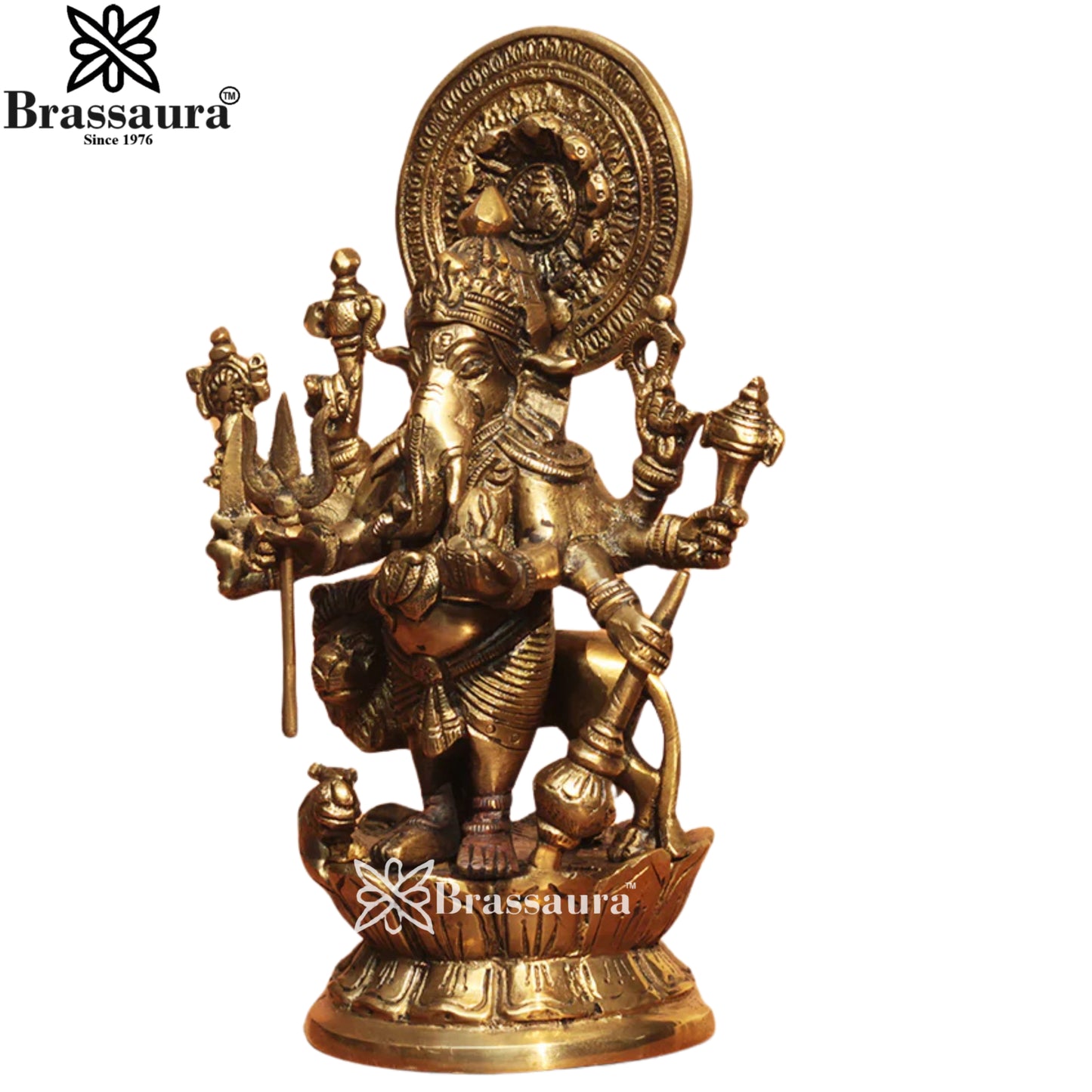 Brass Ganesha Statue Weight 2.25 Kg And Height 9 Inch