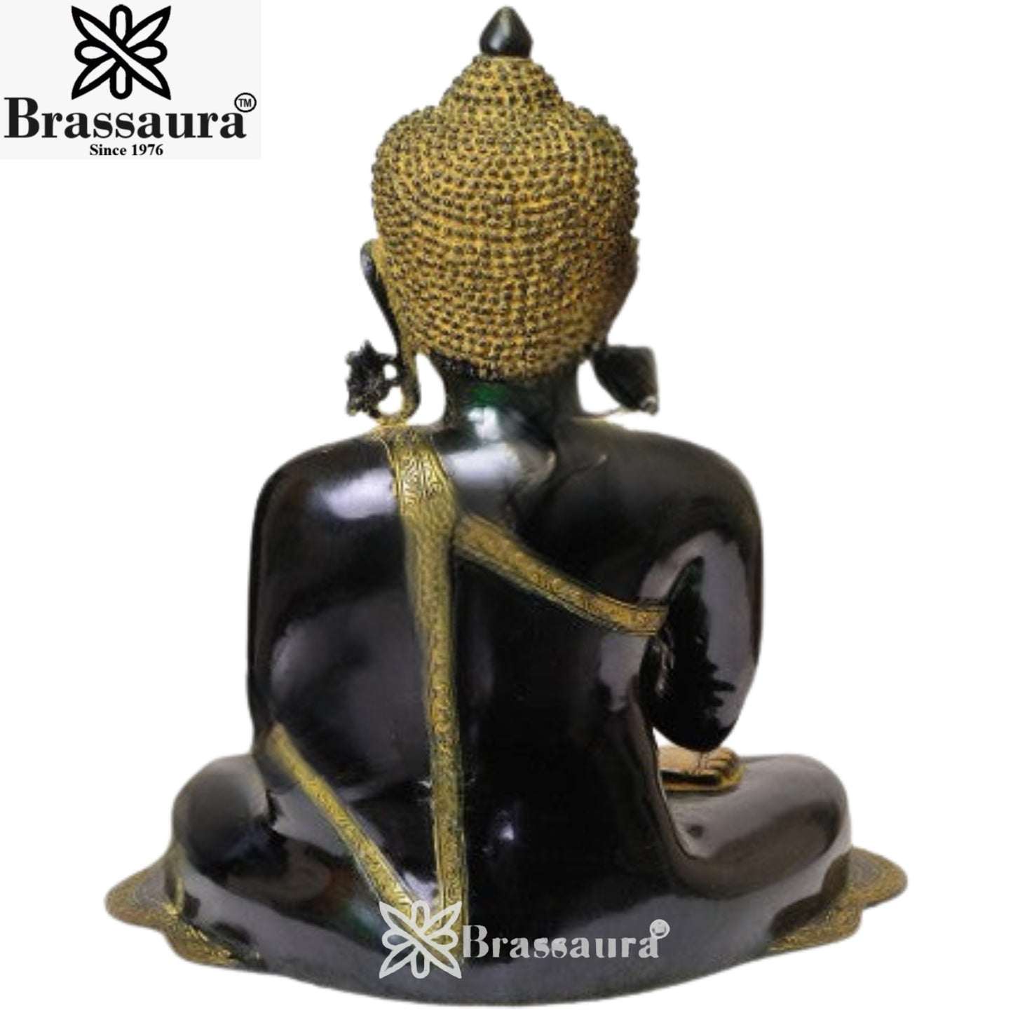 Brass Antique black Buddha Weight 16 Kg & Height 18 inch