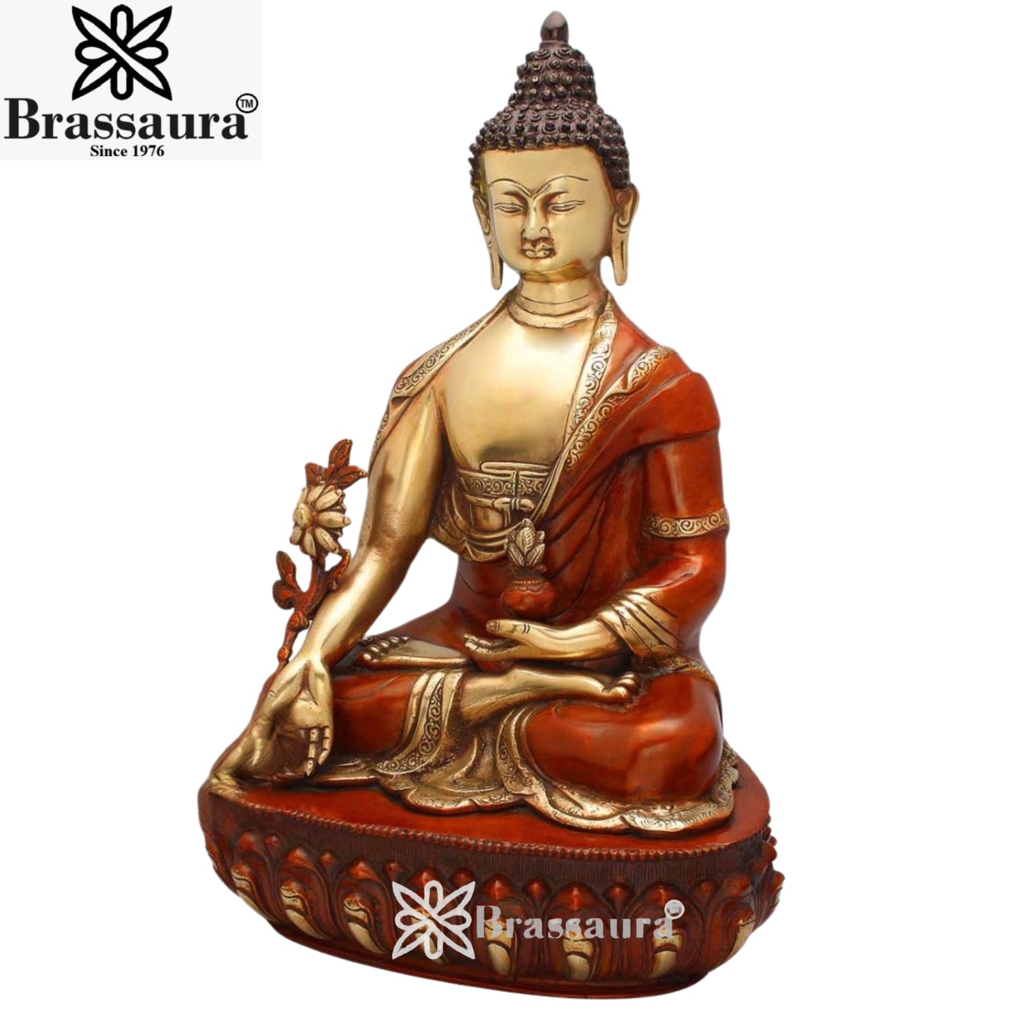 Brass Classic Buddha Weight 9.6 Kg & Height 18 Inch