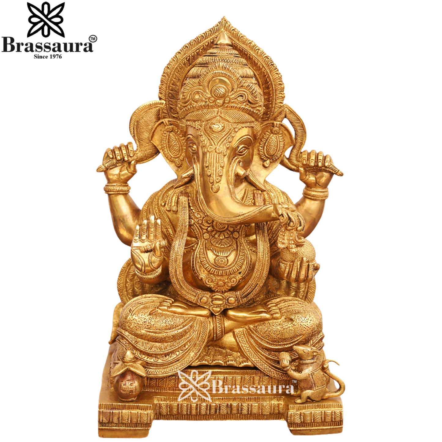 Brass Ganesha Statue Weight 16 Kg & Height 18 Inch