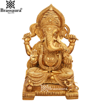 Brass Ganesha Statue Weight 16 Kg & Height 18 Inch