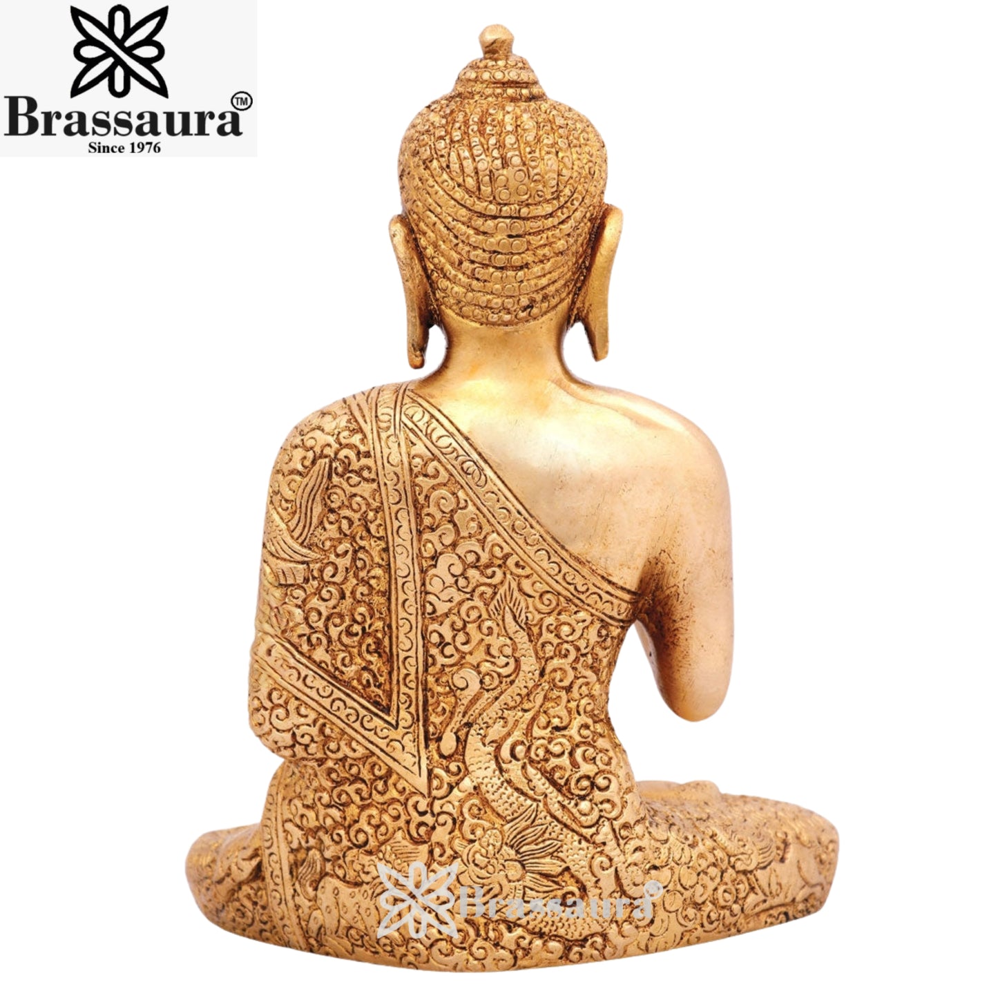 Brass Blessing Artistic Buddha Weight 2.3 kg & Height 8 Inch