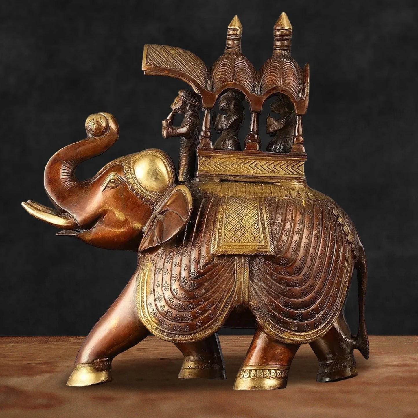 Brass Big Elephant For Home Décor And Gift Items Weight 7.6 kg Height 12 Inch