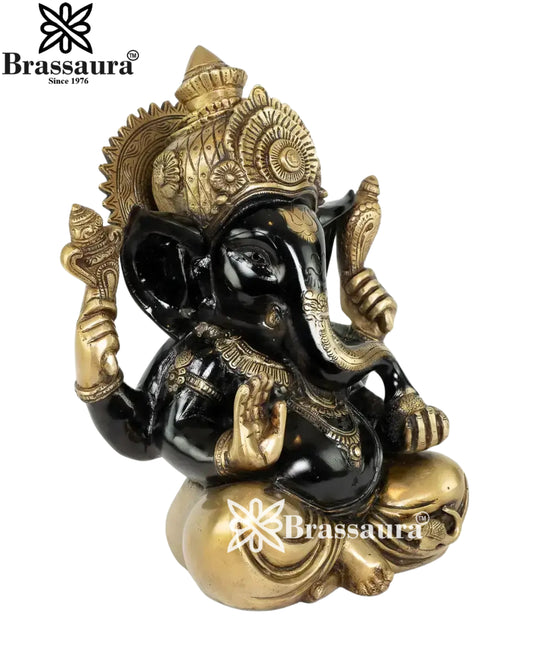 Brassaura Brass Ganesha Idol | Height 12 Inches