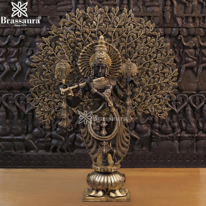 Brass Krishna Murti Weight 34.76 Kg And Height 37.5 Inch