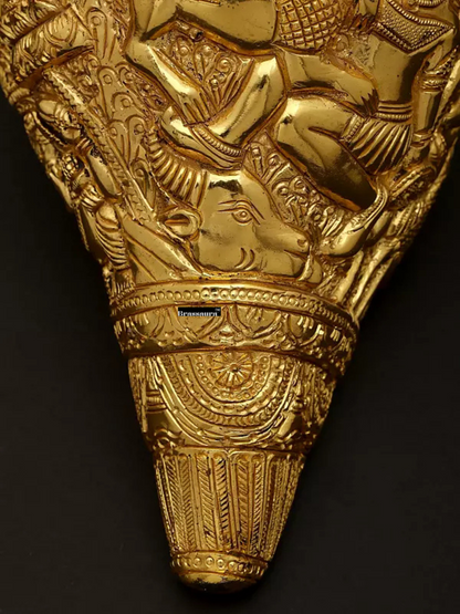 Brassaura™ Conch with Goddess Durga, Saraswati, Lakshmi & Ganesha – Height 4.53 inches | Weight 2 kgs