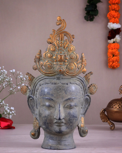 Brassaura™ Pure Brass Tara Statue – Height 12 Inches, Weight 4 Kgs