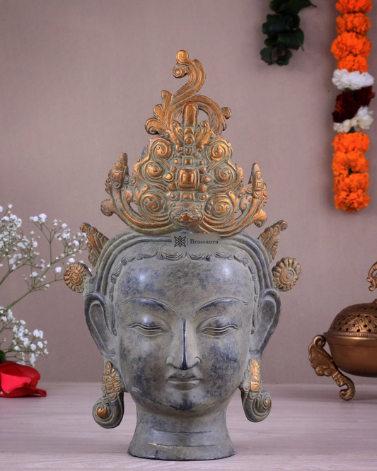Brassaura™ Pure Brass Tara Statue – Height 12 Inches, Weight 4 Kgs