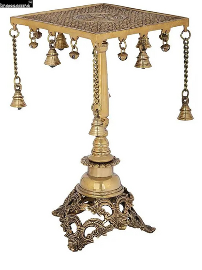 Brassaura™ Side Table with Bells – Height 14.96 inches | Weight 5.20 kgs